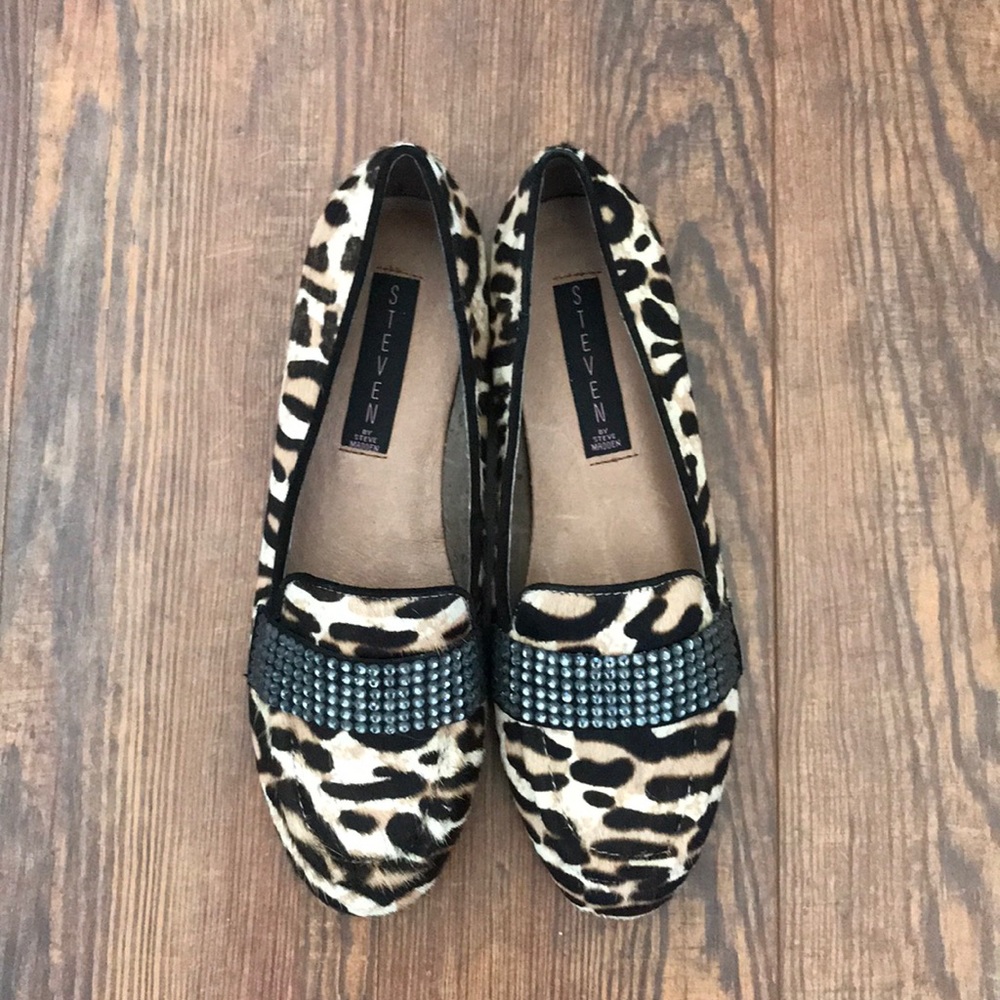 Steven by Steve Madden Leopard Calf Hair Loafers